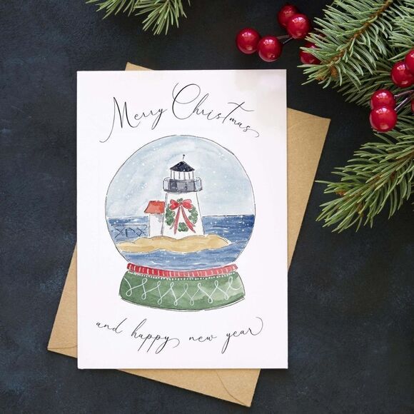 Nantucket Snowglobe Christmas Cards - Picture 4 of 6